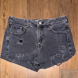 Pacsun Distressed Black Denim Shorts